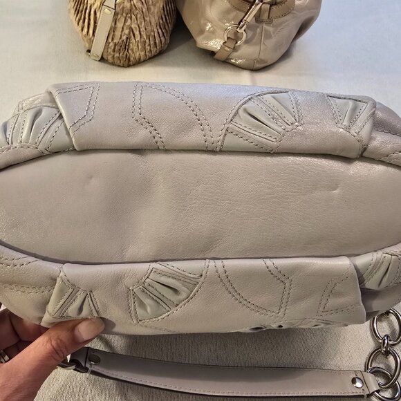 Coach 2011 NWT NEW Sophia Leather Gathered Taupe Satchel Shoulder Bag & Dust Bag - Picture 12 of 14